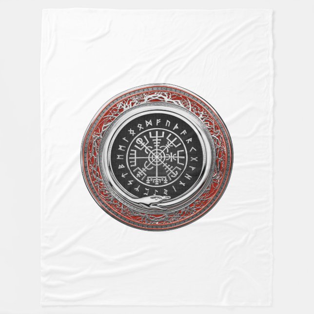 [510] Vegvisir - Viking Silver Magic Runic Compass Fleecedecke (Vorderseite)