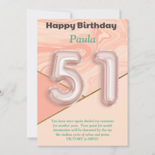 51 ans filles Bonne carte d'anniversaire