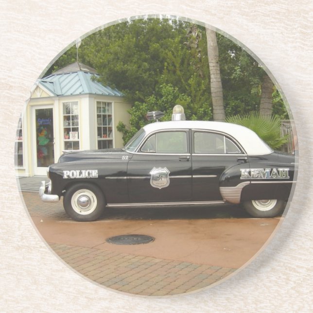 '51 Chevrolet Polizeiwagen Sandstein Untersetzer (Vorne)