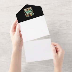 51. Geburtstag August Geschenk Vintag 1971 51 Jahr All In One Einladung