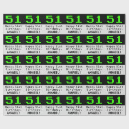 51. Geburtstag - Nerdy / Geeky Style "51" und Name Geschenkpapier