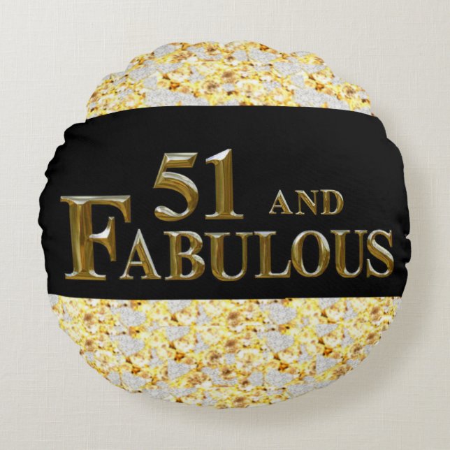 51. Geburtstag Rundes Kissen (Vorderseite)