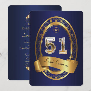 51. Geburtstagsfrau, elegante Farbe Einladung