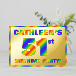 51. Geburtstagsparty — Spaß, Regenbogenspektrum "5 Folieneinladung