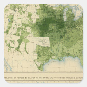 51 Getreide, Tabak 1890 Quadratischer Aufkleber