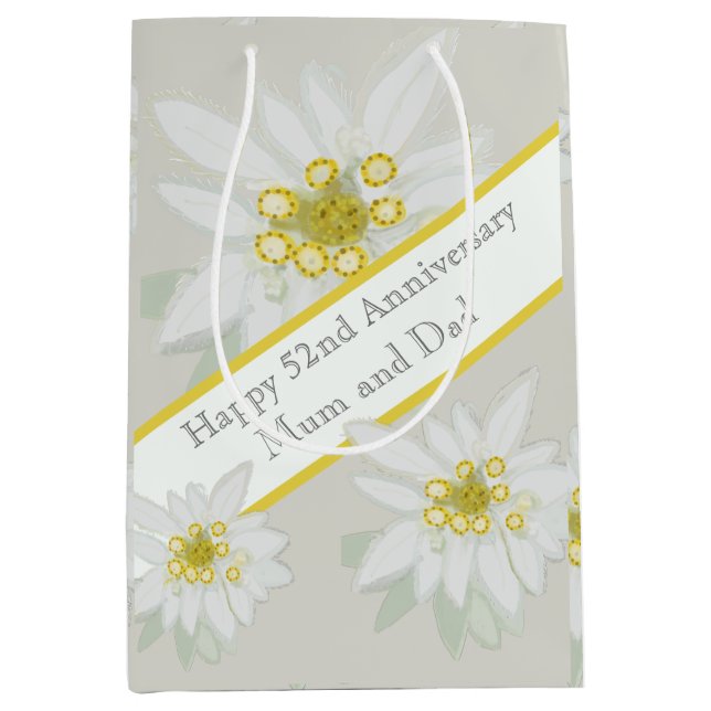 51. Hochzeitstag Mittlere Geschenktüte (Vorderseite)