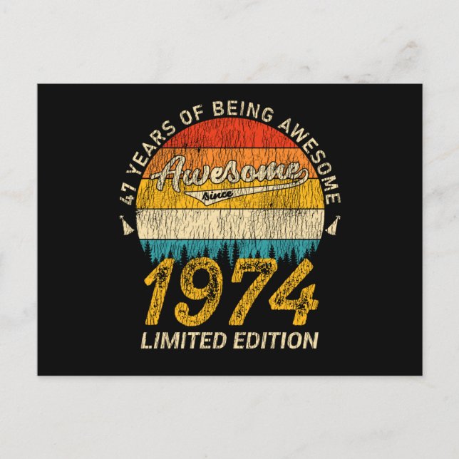 51 Jahre alt 1974 Retro Phantastisch 51. Geburtsta Postkarte (Vorderseite)