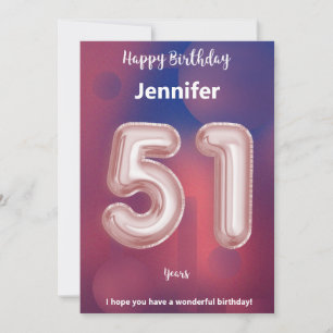 51 Jahre alte Happy Birthday Card