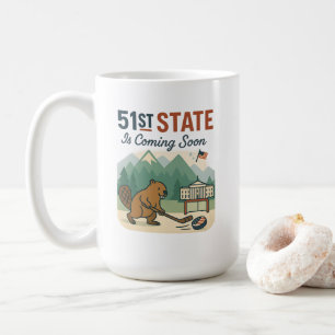 51. Staat Beaver Hockey Kanada USA Flaggendesign Kaffeetasse