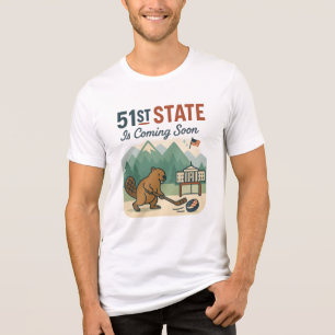 51. Staat Beaver Hockey Kanada USA Flaggendesign Tri-Blend Shirt