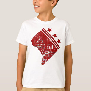 51. - Staat der Washington DC Flag Borderline T-Shirt
