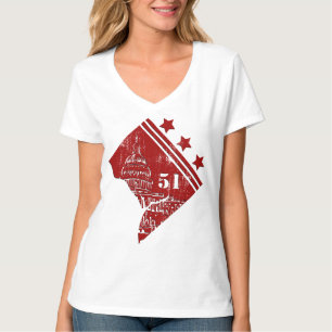51. - Staat der Washington DC Flag Borderline T-Shirt