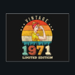 51 Year Old 1971 Vintage 51st Birthday Gifts Women Postkarte<br><div class="desc">Birthday Design For anyone who's horoscope say difficult & Stubborn But totally worth.Wear it with pride at work,  school gym perfect to pair with shorts,  leggings or jeans for a casual yet trendy Look</div>