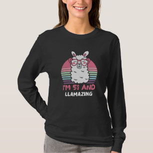 51 Year Old Bday Llamazing Llama 51st Birthday T-Shirt