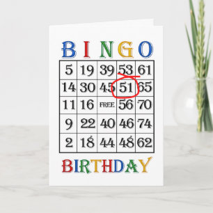 51e Anniversaire Carte de Bingo