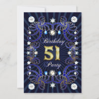 51e anniversaire invitation de fête avec des masse