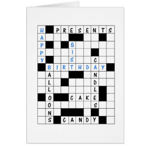 51e Anniversaire, Mot-de-passe Puzzle Carte Annive