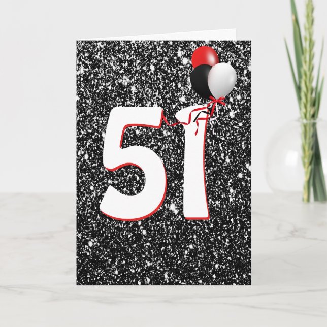 51e ballons d'anniversaire sur carte de Parties sc (Devant)