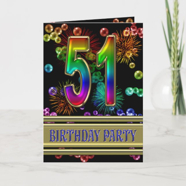 51e fête d'anniversaire Invitation (Devant)