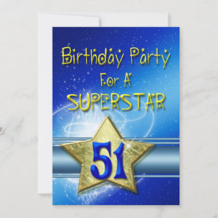 51e fête d'anniversaire Invitation pour une Supers