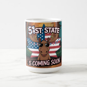 51st State-Elch-Sonnenbrille USA-Flagge bald verfü Verwandlungstasse