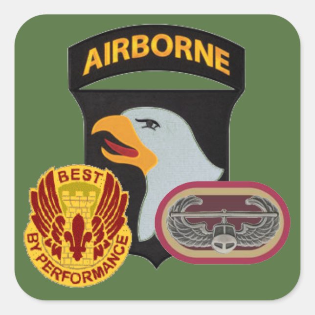 526. BRIGADE-UNTERSTÜTZUNG BN 101. IM FLUGZEUG STI QUADRATISCHER AUFKLEBER (Vorderseite)