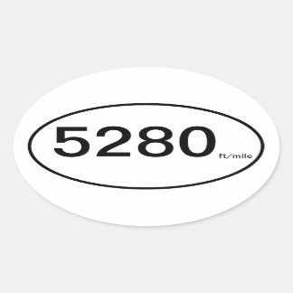 5280 ft/Meile Ovaler Aufkleber