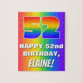 52. Geburtstag: Farbiges, lustiges Regenbogenmuste