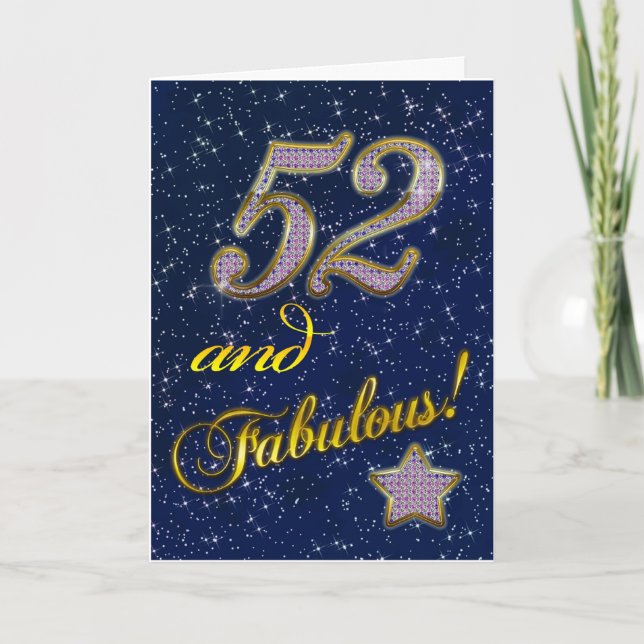 52. Geburtstag für jemanden Fabulous Karte (Vorderseite)