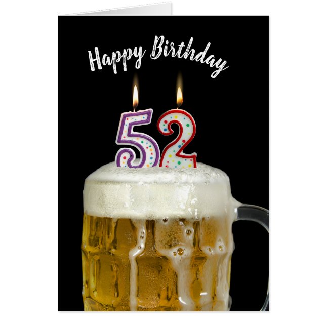 52. Geburtstag Kerzen in Bier (Vorne)