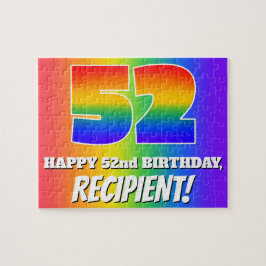 52. Geburtstag — mehrfarbiges Regenbogenmuster "52