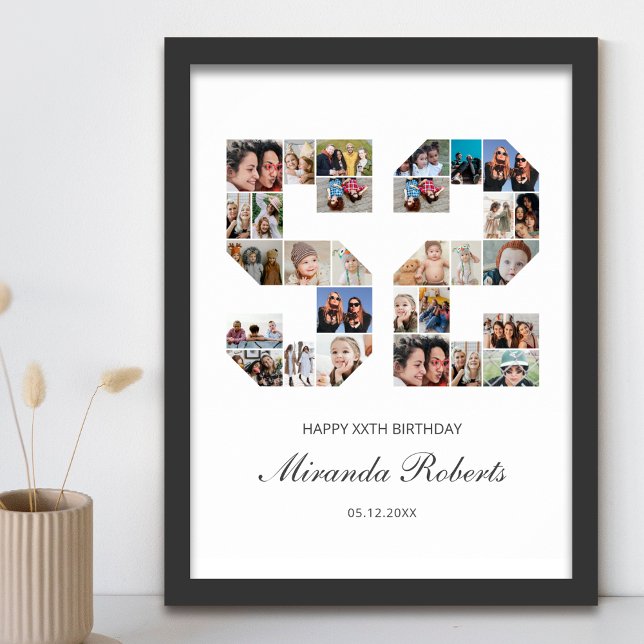 52. Geburtstag Nr. 52 Custom Foto Collage Poster (Von Creator hochgeladen)