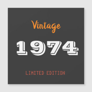 52. Geburtstagsmagneteinladung – Vintage 1974 Magneteinladung