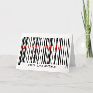 52. Geburtstagsstrichcode mit Laserkarte Karte