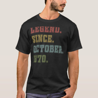52 Jahre alte Legende seit Oktober 1970 52. Geburt T-Shirt