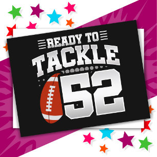 52 Jahre altes Tackle Football Party 52. Geburtsta Postkarte