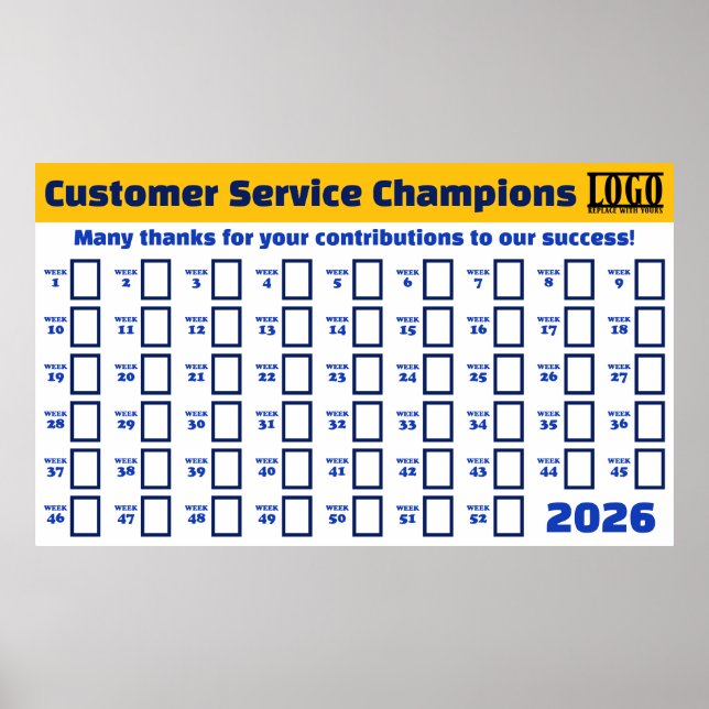 52 wöchentlicher Gewinner Mitarbeiter Freiwilliger Poster (Vorne)