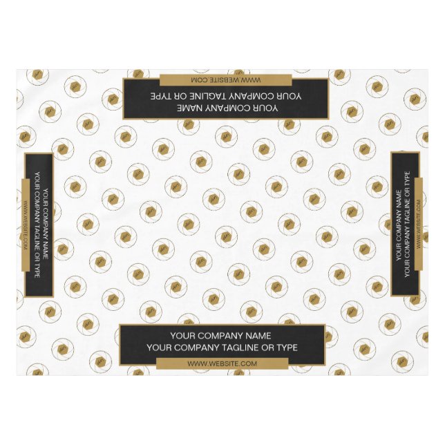 52"X70" Tischtennisloth-Logo Gold Weiß Tischdecke (Vorderseite (Horizontal))