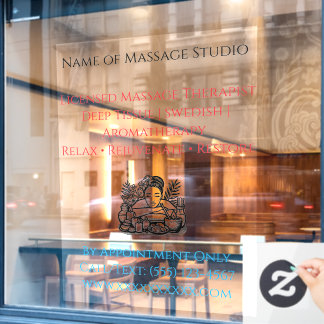 52" x 72" Massage Therapy Window Cling  Fensteraufkleber