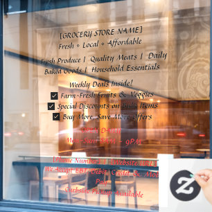 52" x 72" Schaufensteraufkleber für Supermärkte Fensteraufkleber
