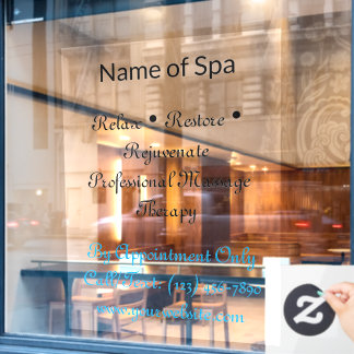 52" x 72" Spa Window Cling  Fensteraufkleber