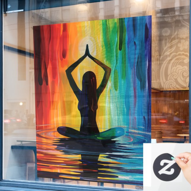 52" x 72" Yoga  Fensteraufkleber (Café-Fenster)