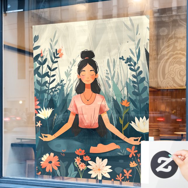 52" x 72" Yoga Fensteraufkleber (Café-Fenster)