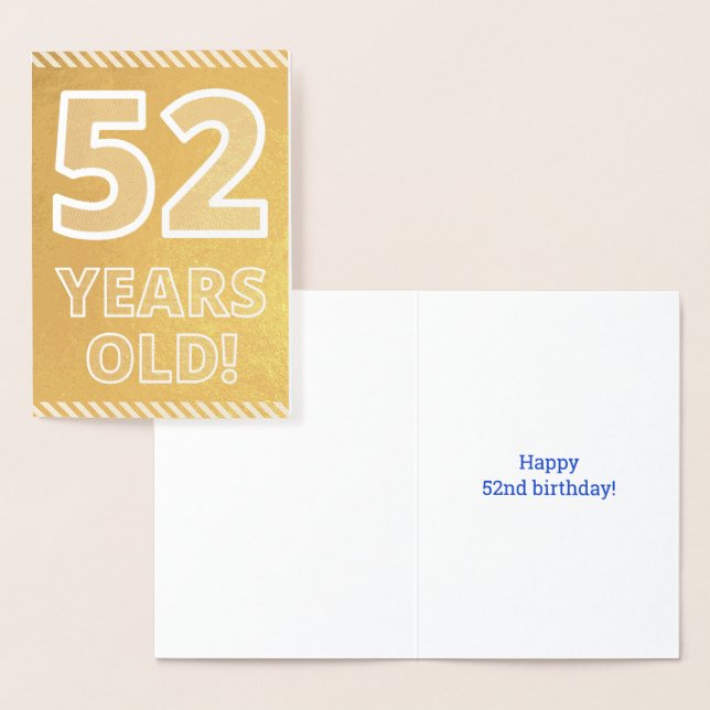 52e anniversaire : audacieux "52 ans !" Carte Gold (Affichage)