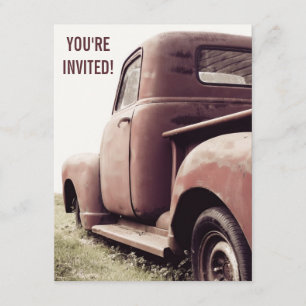 52er Primer Vintage Pickup Truck Party für ältere Einladung