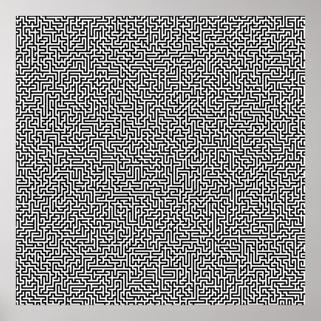 52x52 oder kleiner Poster-Labyrinth3 Weiß anpassen Poster (Vorne)