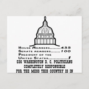536 Politiker der Washington DC sind verantwortlic Postkarte