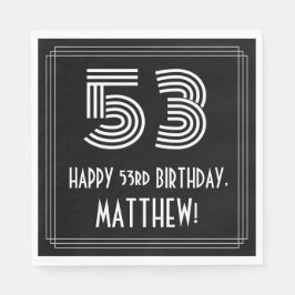 53. Geburtstag: Art Deco Inspiriert Look "53" + Na Serviette