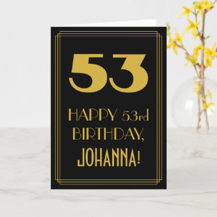 53. Geburtstag – Art Deco inspiriertes Aussehen "5 Karte