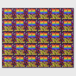 53. Geburtstag: Loving Hearts Pattern, Regenbogen  Geschenkpapier